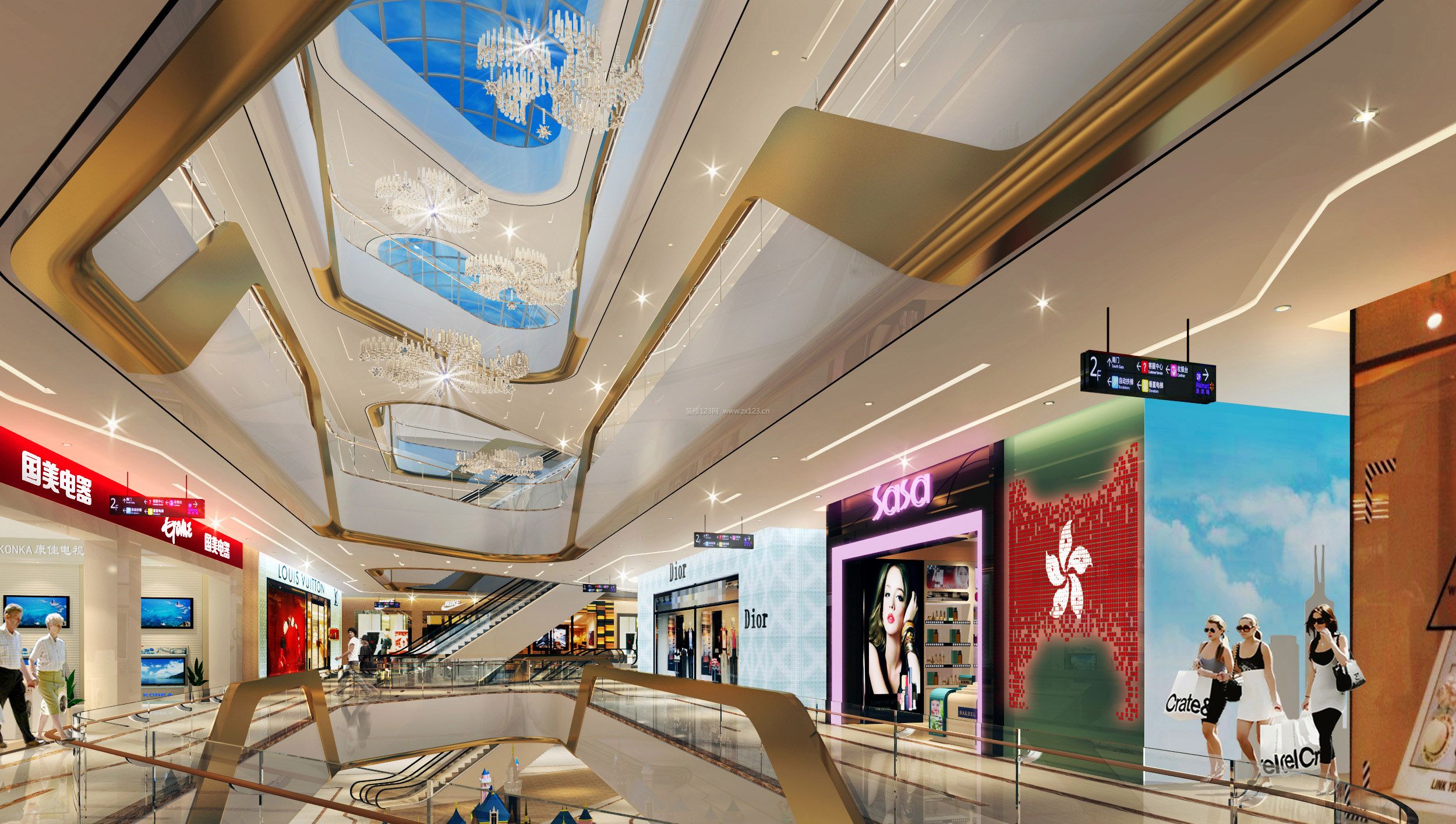 大型商場(chǎng)升級翻新裝修效果圖