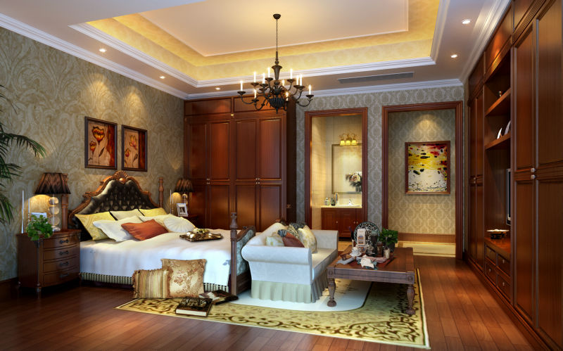 現代歐式別墅裝修主臥室效果圖